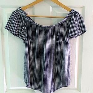 Gingham Off the Shoulder Top